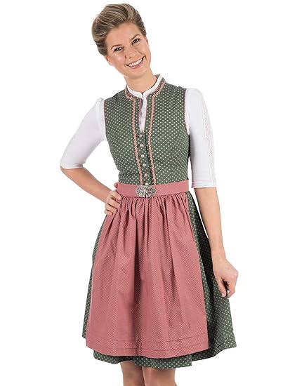 MarJo Mini Dirndl 2tlg. 58cm DALIDA moos Altrosa