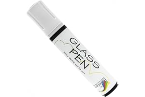 RAINBOW CHALK MARKERS LIMITED Glass Pen Window Marker: Liquid Chalk Pens for Glass, Whiteboard Markers with Washable Paint - Graduation, Car Windows, Mirror Pen, Storefront, Wedding, Parade, Party & Holiday (White, Jumbo Tip)