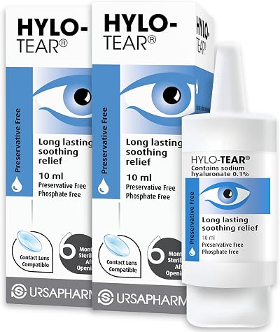 HYLO Tear Double Pack Preservative Free Eye Drops 0.1% Sodium Hyaluronate 20ml