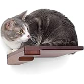 Catastrophic Creations Wooden Cat Step Floating Shelf (English Chestnut Bamboo)&mdash; Cat Wall Furniture for Indoor Cat &mdash; Platform Climber Wooden Cat Shelves &mdash;Playing &amp; Jumping &mdash; Cat Wall Shelves