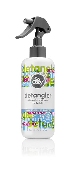 SOCOZY CINCH DETANGLER + LEAVE-IN CONDITIONER – TUG, TEAR, AND TANGLE FREE CONDITIONING SPRAY WITH KERATIN AND SOY PROTEIN – FRUITY-TUTTI SCENT, 8 FLUID OUNCES