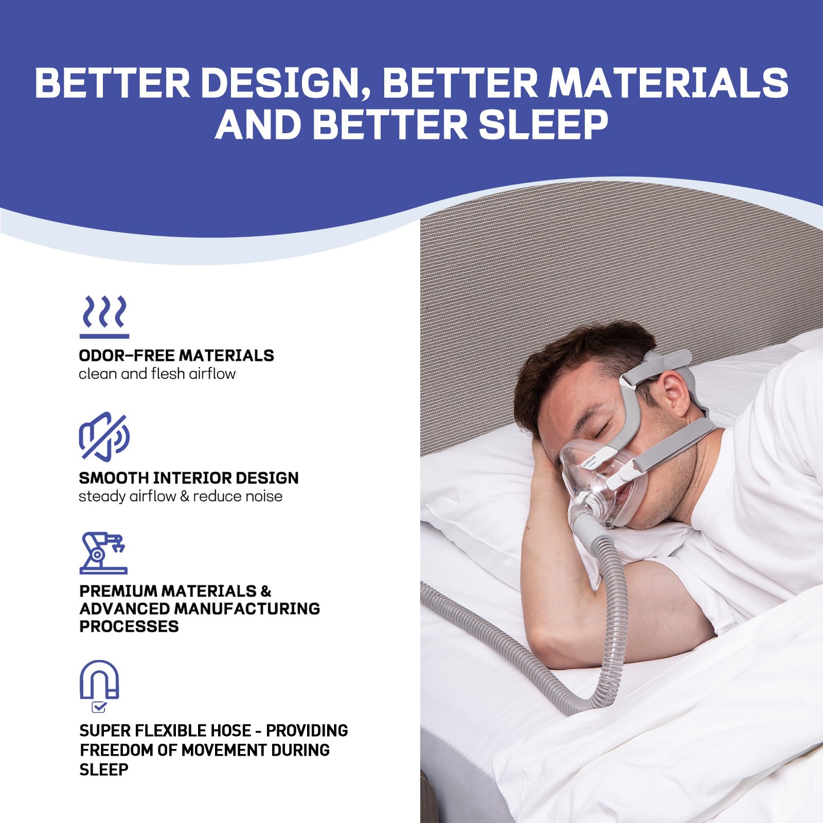 OMOTIYA CPAP Tube - 6-Foot Universal CPAP Tubing - FSA/HSA eligible-Compatible with Most Machines & Masks, 19mm CPAP Hose - 22mm connectors, Lightweight Flexible, Odor-Free, 2-Pack