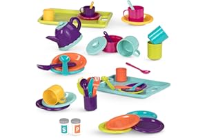 Battat – Play Dinner Set – 45 Pieces Tea Party & Supper Playset – Pretend Kitchen Toys – Tea Pot, Plates, Cutlery – 3+ Years