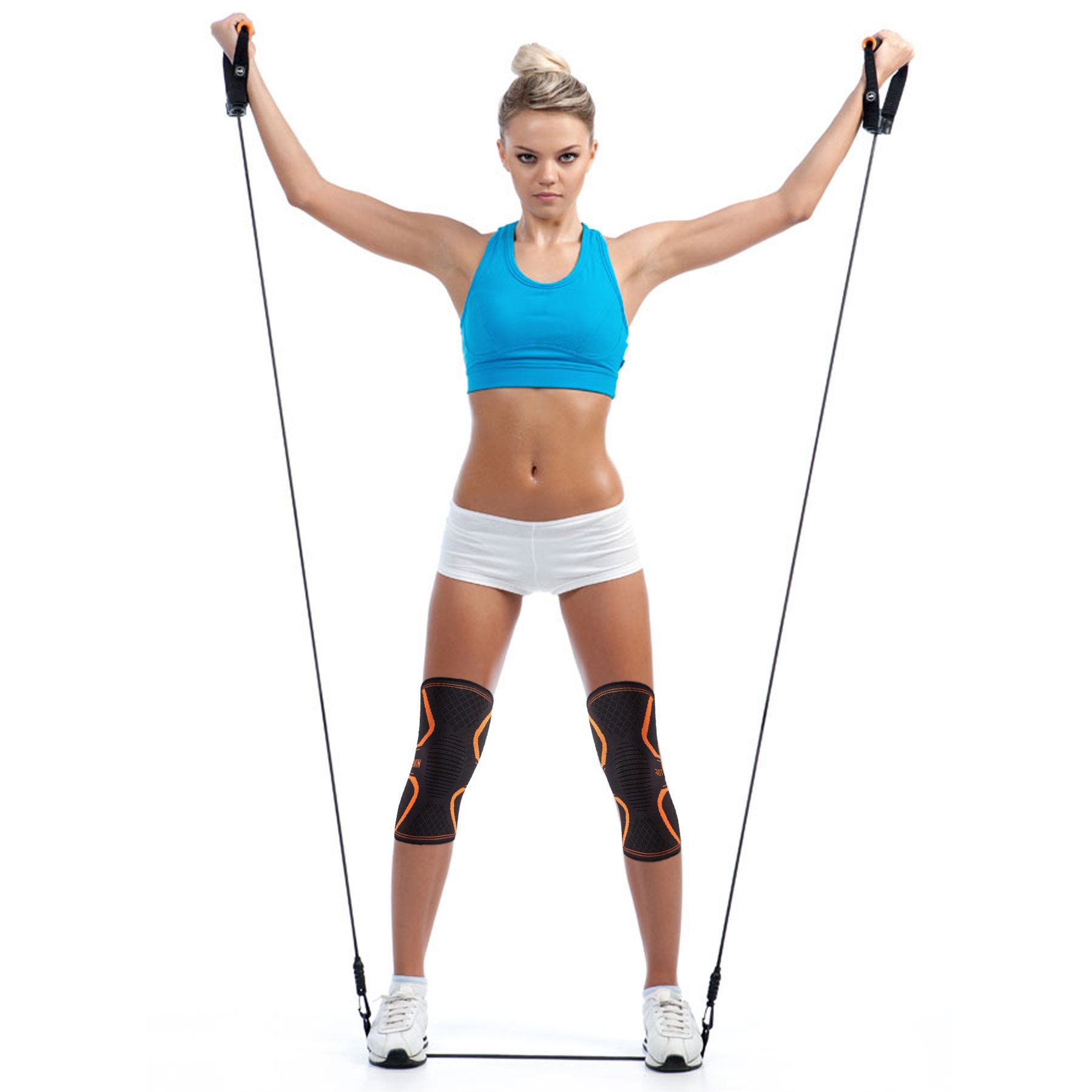 Knee Compression Sleeve Knee Brace Support for Running Jogging Basketball Weightlifting Gym Workout Sports - Single Wrap for Joint Pain Relief, ACL, Arthritis, Injury Recovery