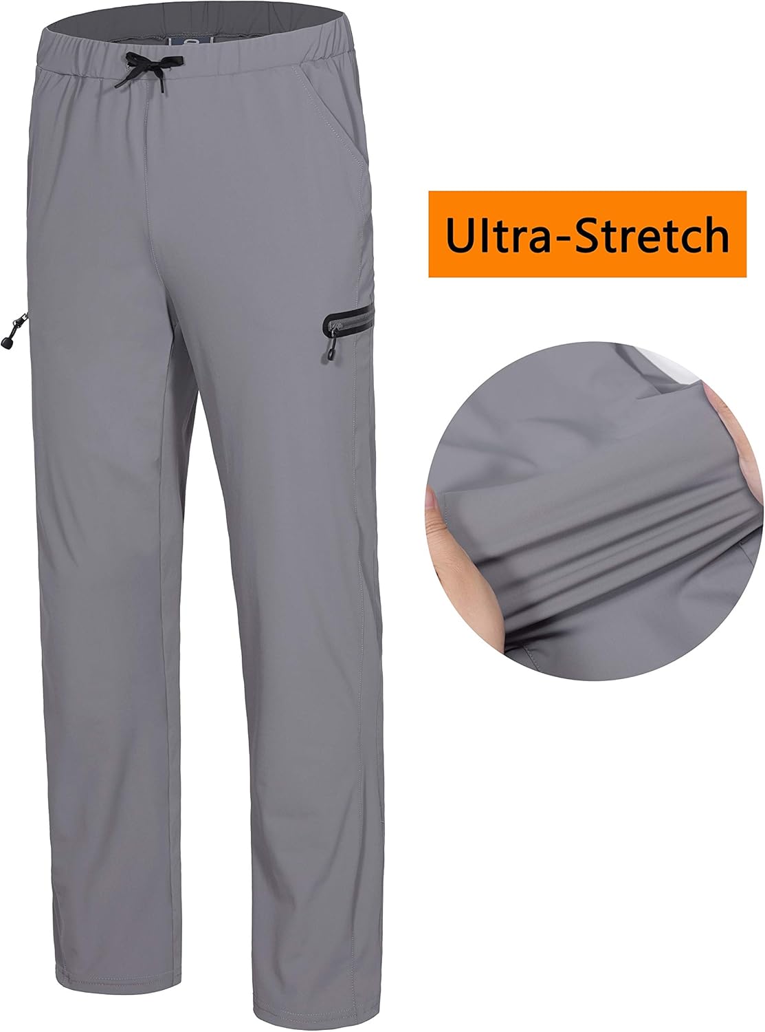 Little Donkey Andy Men's Ultra-Stretch Lightweight Quick Dry Athletic Pants Drawstring Travel Exercise: Clothing