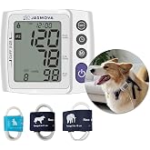 Wearable Pet Blood Pressure Monitor for Dogs &amp; Cats, Oscillometric Home Monitoring Device with Adjustable Chest Strap, Multi-Size Cuffs, 240 Sets Memory for 2 Users, Large LCD Display