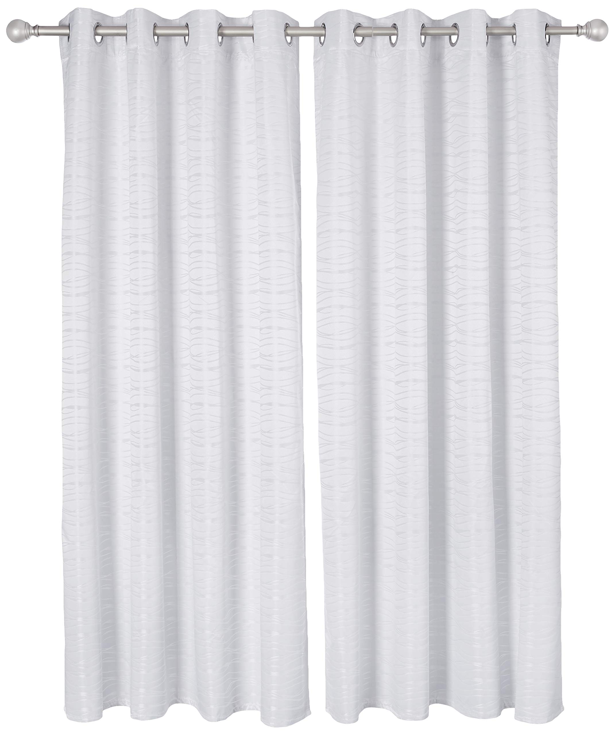 Deconovo Blackout Curtain Eyelets Living Room Curtain Blackout Curtains Opaque Blackout Curtains Bedroom, Polyester, White, 245 x 140 cm