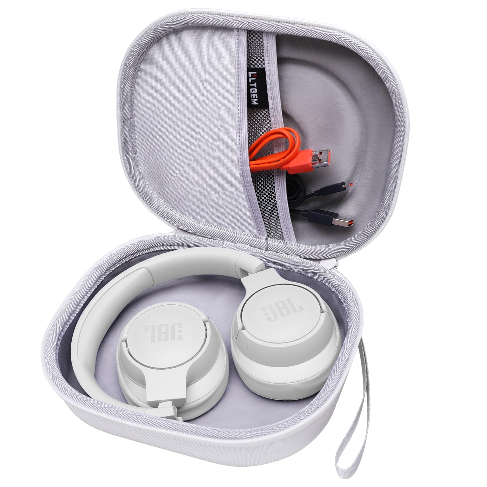 Photo 1 of LTGEM EVA Hard Case for JBL Live 770NC/660NC/650BT/460NC/670NC/400BT/500BT and JBL Tune 770NC/710BT/720BT/760NC/700BT/750BT/510BT/660NC/520BT/500/Tour One/E45BT Bluetooth Wireless Headphone(White)