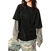 Harajuku Oversized Striped Shirts Y2K Grunge Clothes Crew Neck Emo Scene Clothes Streetwear Baggy Shirt Pullover