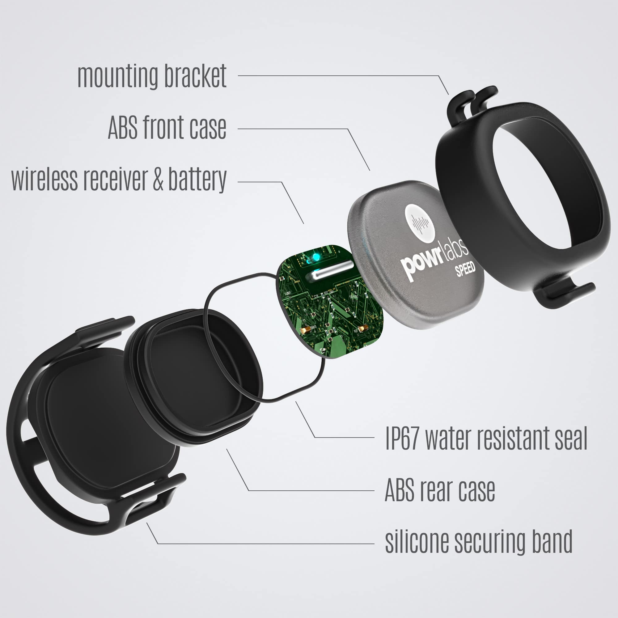 POWR LABS Bike Speed Sensor, Bike Sensor Bluetooth, ANT+ Speed Sensor Bike, Spin Bike Speed Sensor Compatible with Garmin Bike Computers, Wahoo, Zwift, Trainer Road & Polar Apps