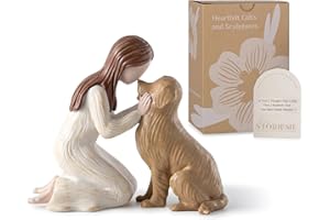 Storieme Golden Retriever Gifts for Women: Angel of Friendship Dog Figurines for Dog Lovers, Sympathy Dogs Memorial Gift, Pet Loss Gifts, Dog Owner Gift Ideas