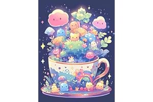 AJEPON Cute Diamond Painting Kits for Adults-Diamond Art Kits for Cartoon,Cup Gem Art Kits for Adults for Gift Home Wall Decor(16x12inch)