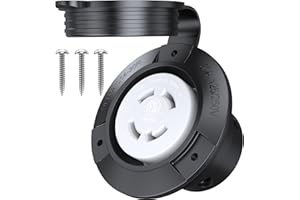 HYDUUU 30A NEMA L14-30R Flanged Outlet 250V Generator Plug Female Locking Intlet Wall Receptacle 4 Prong Socket with Cover Industrial Grade Replacement for Transfer Switches ETL Listed