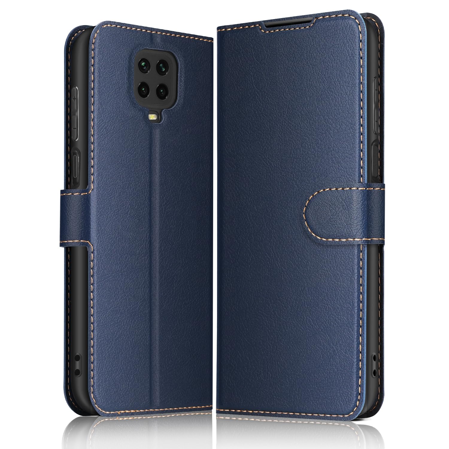 ELESNOW Phone Case for Xiaomi Redmi Note 9S / Note 9 Pro, Flip Wallet PU Leather Card Holder with RFID Blocking Magnetic Closure Stand Cover for Xiaomi Redmi Note 9S / Note 9 Pro (Blue)