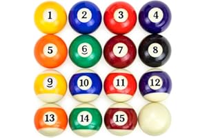 Felson Billiard Supplies Precision Engineered Billiard Balls – Full Set of 16 Balls for Pool Tables, Includes Eight Ball & White Cue Ball