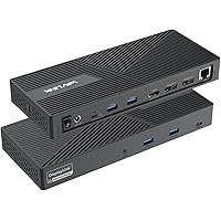 WAVLINK Displaylink Docking Station, 12 in 1 Triple 4K Docking Station with Dual DP+HDMI Ports USB A, USB C, PD Charging for 