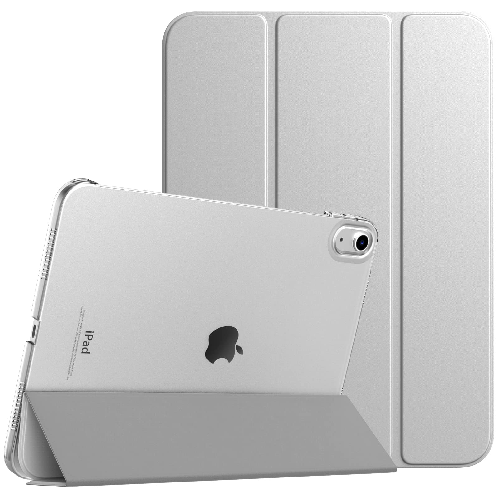 TiMOVO Case for iPad (A16) 11th Generation 11 Inch 2025/iPad 10th Generation 10.9 Inch 2022, Slim Stand Cover with Hard Translucent Back, Support Touch ID, Auto Wake/Sleep, Silver