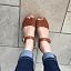 MIA Women's Greta Mule Clog – Swedish Wooden Heel, Peep Toe, Adjustable Leather Strap