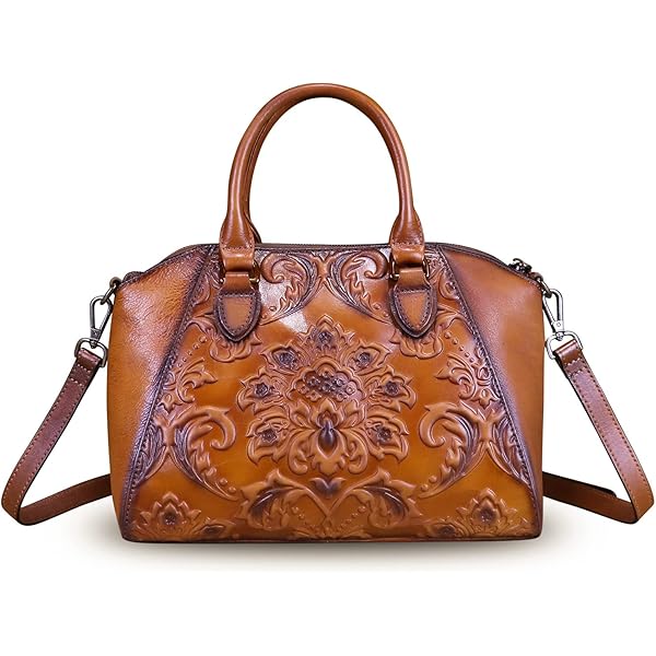Amazon.com: Luxury Women Retro Genuine Leather Embossed