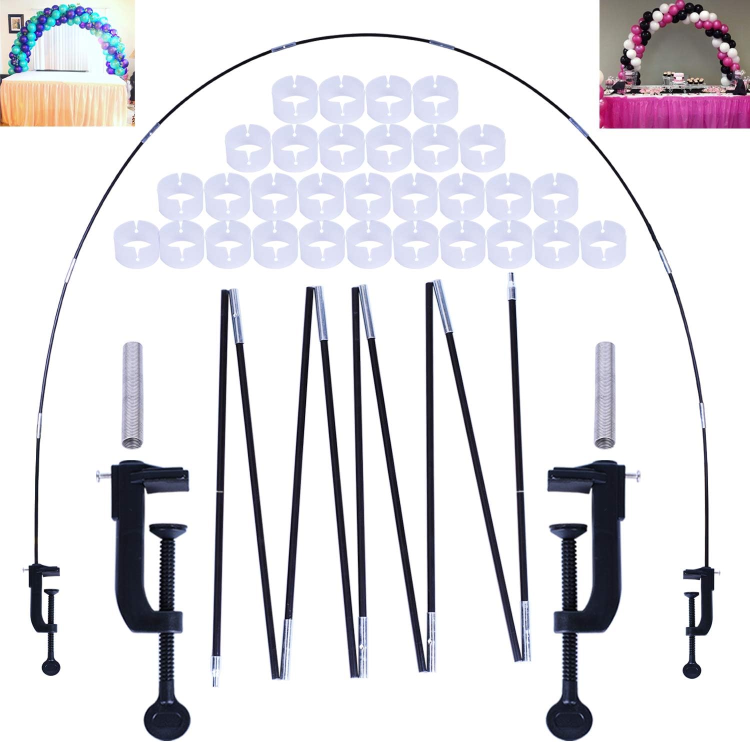 LEKUSHA 12ft Balloon Arch Kit with 3.1" Jaw Opening Clamp Fits for 4-8 Feet Long Table Great for Birthday, Baby Shower, Graduation, Wedding, Christmas Indoor Outdoor Party Supplies Decoration