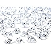 FLJHAYDMJ 820 PCS Clear Fake Ice,0.43x0.55 Inch,1.1 lbs Acrylic Crystal Gemstones for Decoration, Photography, Vase Filling, and Parties,Non-Toxic and Reusable