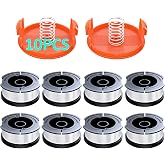YWTESCH 10 Pack AF-100 Weed Eater String for Black and Decker, 0.065" 240ft | String Trimmer Line Replacement Spool, Automatic Feed Weed Wacker String Compatible with Black+Decker(8 Spool,2 Cap,2 Spring)