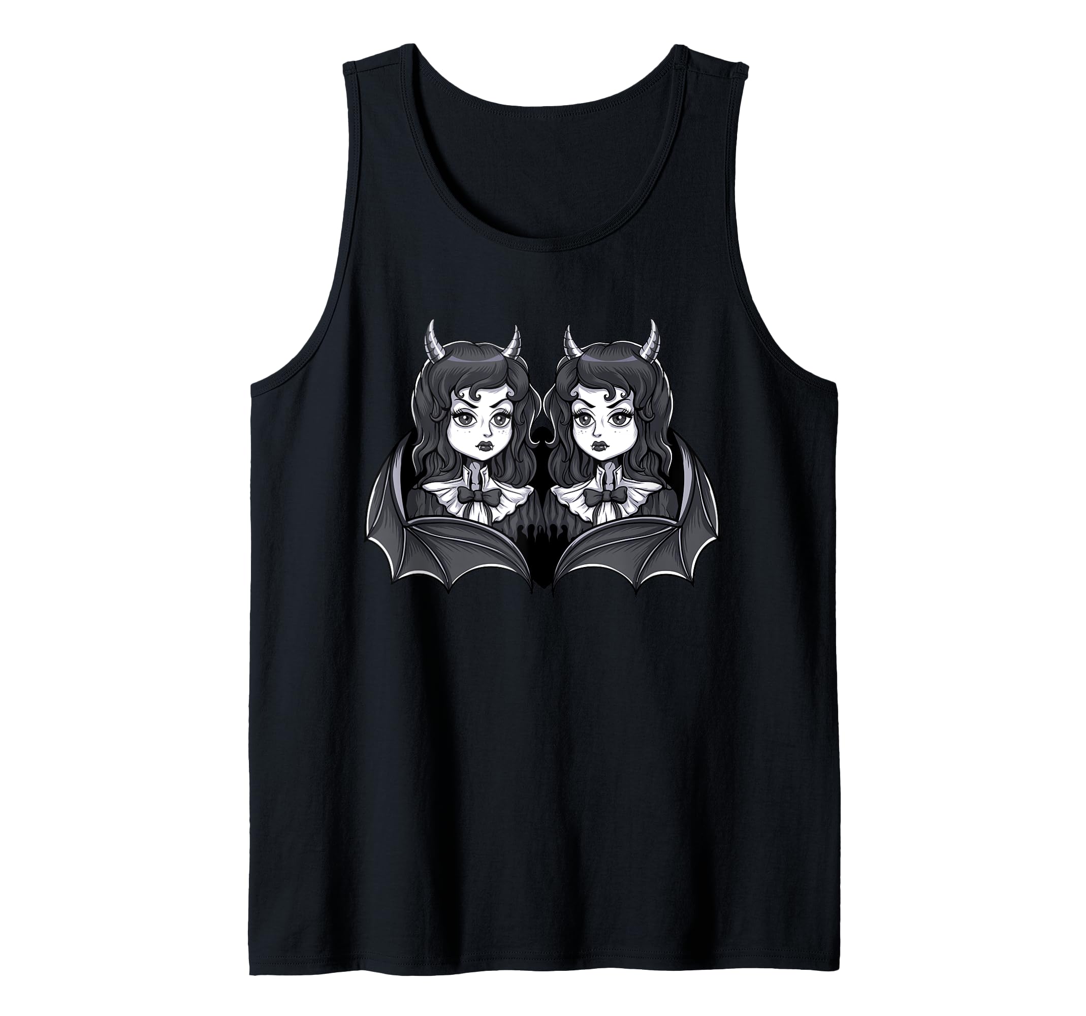Gothic Victorian Siamese Twins Witch Demon Vampire Girls Tank Top