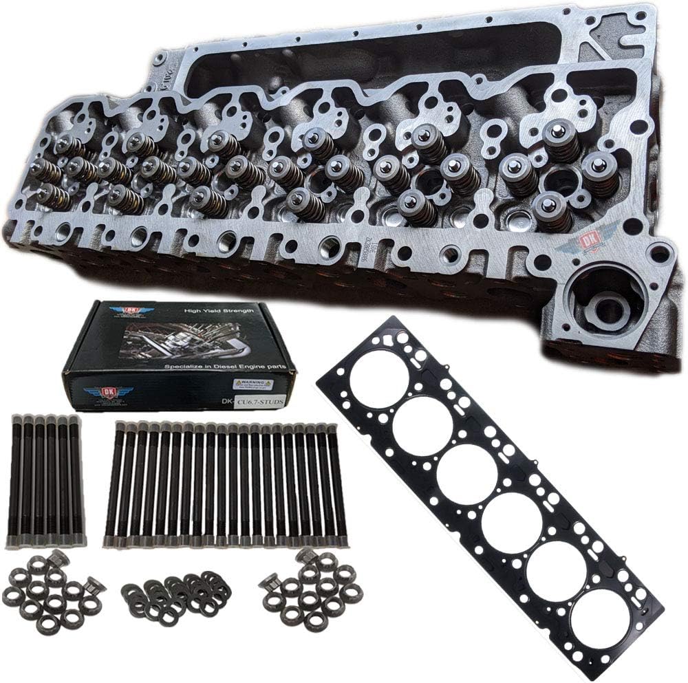 New Cylinder Head w/ DK Studs & Gasket Fits 20072018 6.7L Dodge Ram Cummins eBay