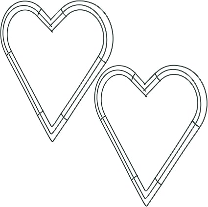 Amazon Com Bememo Heart Shaped Wire Wreath Frame 16 Inch Green