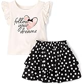 The Children's Place baby-girls And Toddler Short Sleeve Shirt and Skirt, 2 Piece Outfit