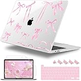 Lepeoac for MacBook Pro 16 inch Case 2019 2020 Release Model A2141, Plastic Hard Shell Cover with Keyboard Cover & Screen Protector for MacBook Pro 16 inch with Touch Bar & Touch ID, Bowknot