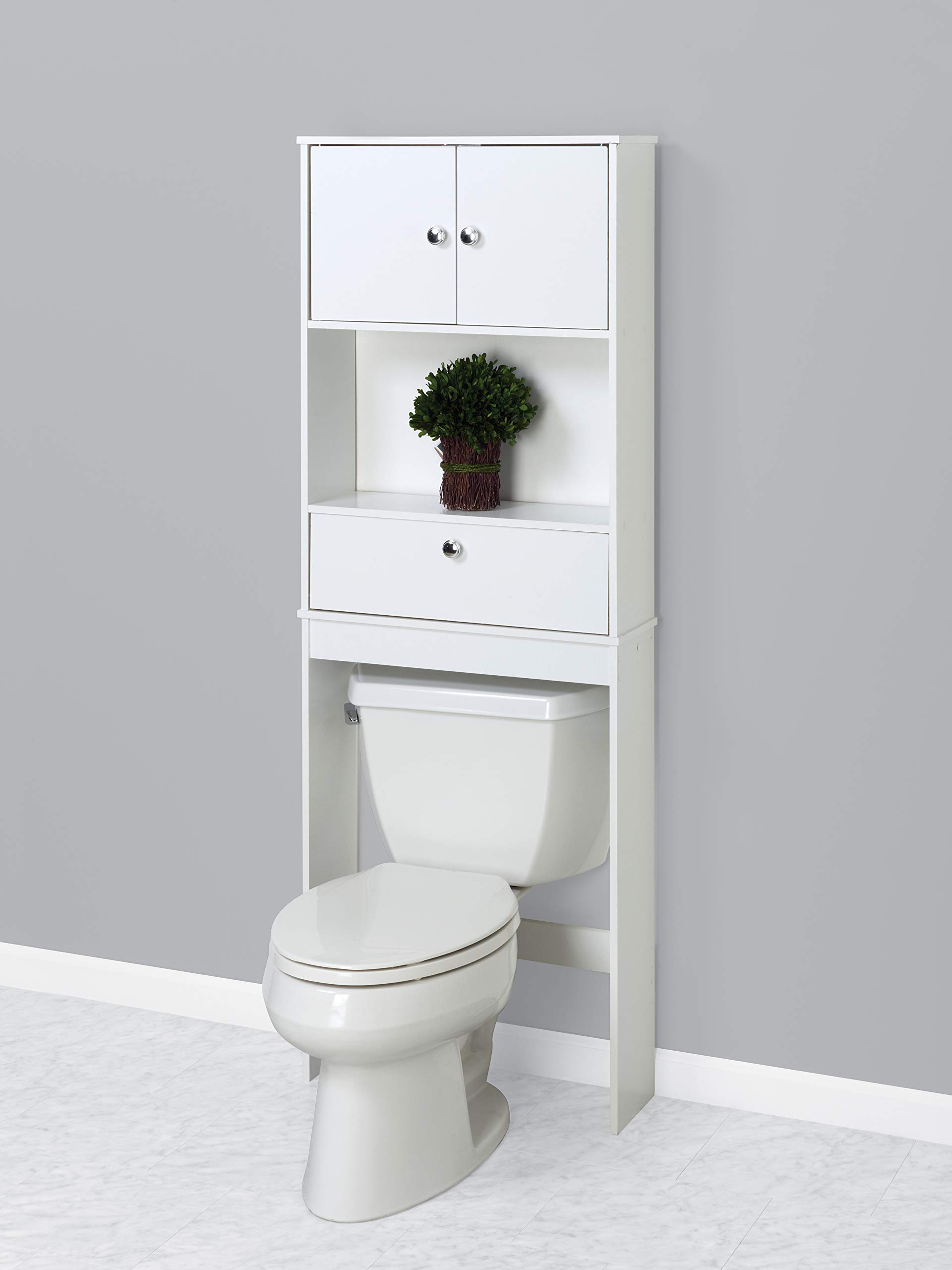 Zenna Home Drop Door Over the Toilet Bathroom Spacesaver, Bath Storage