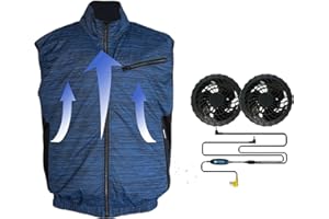 HNH HEALTH AND HAPPINESS Cooling Vest for Men and Women with Air Conditioning Fans，Water-resistant Surface Lightweight Quick Dry with UV Protection