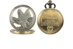 oyeaho Pocket Watches Pocket Watches to Son Engraved Vintage Watches for Men Personalized Pocket Watches - Gifts for Son from Mom Dad Birthday Graduation Christmas Wedding Gifts