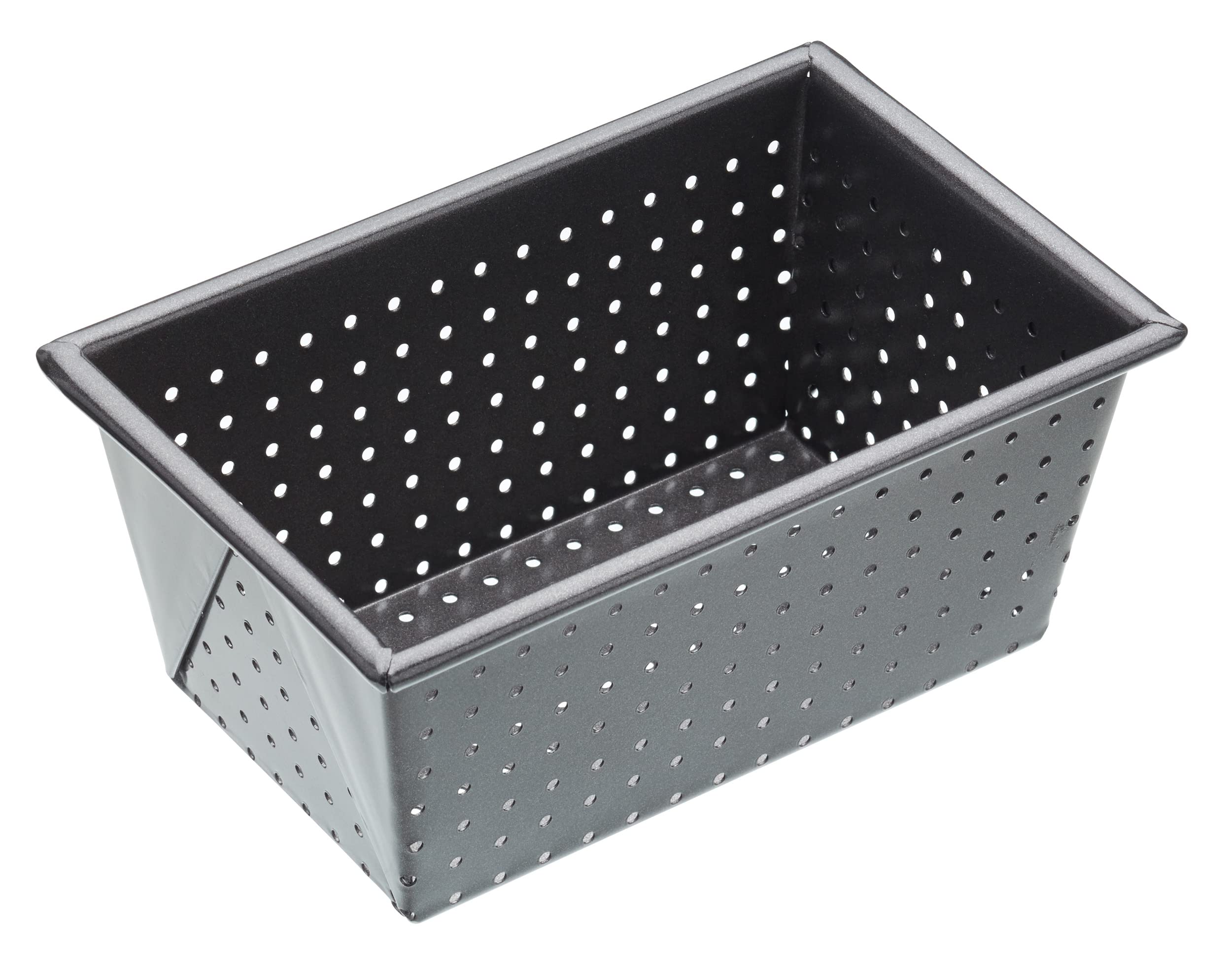 MasterClass Crusty Bake 1 lb Perforated Loaf Tin with PFOA Non Stick, Robust 1 mm Carbon Steel, 15 x 9 x 7 cm Box Sided Bread Pan