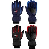 Jeere 2 Pairs Winter Ski Gloves Men Women Waterproof Snow Gloves Adjustable Snowboard Mittens with Zipper Strap Hook Pocket