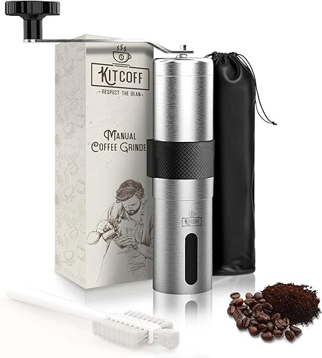 Amazon Com Kitcoff Manual Coffee Grinder Stainless Steel Burr Hand Grinder Coffee Hand Crank Coffee Grinder Manual Coffee Bean Grinder Manual Grinder Coffee Bean Grinders Manual Burr Coffee Grinder Manual Burr Grinders For Coffee Beans Manual Coffee