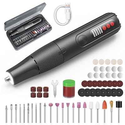 HARDELL Cordless Rotary Tool Kit 8V, 5-Speed Rotary Tool with Digital Display & Auto-Lock Chuck, Quick-Change Power Rotary Tool with Light for Drilling, Engraving, Pet Grooming, DIY Crafts
