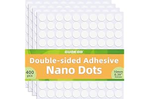 Guokoo 400 Pcs Double Sided Tape Museum Putty Sticky Dot, Removable Non-Marking 10mm/0.39” Round Adhesive Dots Clear Poster Putty for Crafts Balloons Festival Home Office Party Decorations