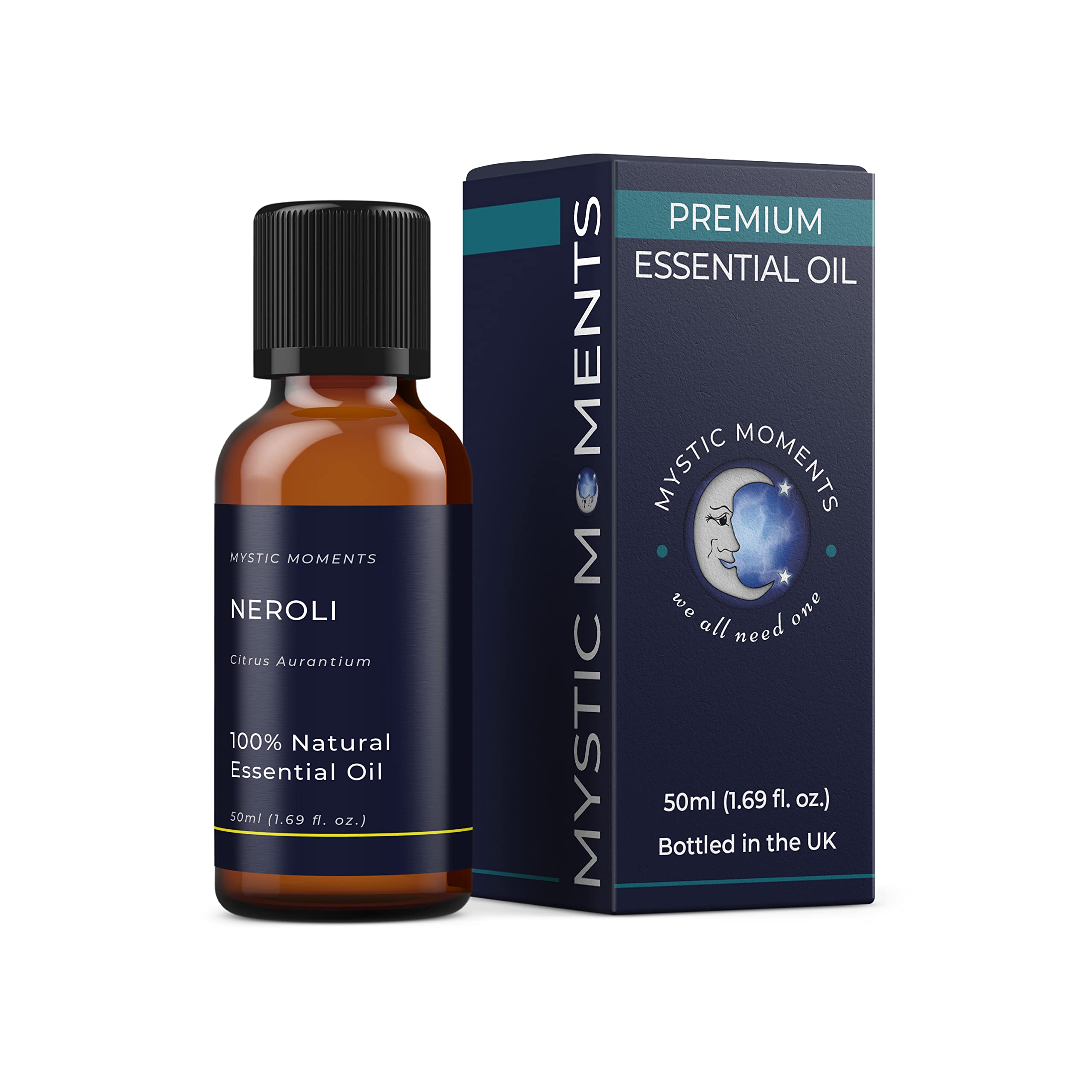 Mystic Moments | Neroli Essential Oil 50ml| 100% Pure Citrus aurantium VAR. Amara Flower | Soft Floral Citrus Aroma for Relaxation & Home Ambience | Aromatherapy Oil