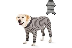 DoggieKit Dog Surgery Recovery Suit with Leg Sleeve, Anti-Licking Shirt for Female Spay Male Neuter, Postoperative Soft Bodysuit Breathable Onesie for Wounds Shedding, E-Collar & Cone Alternatives