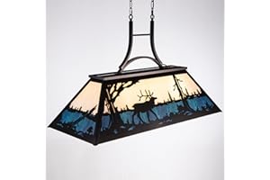 Wellmet Pool Table Light, Vintage Billiard Lights for Over 7ft 8ft 9ft Pool Table, Snooker Table, Cabin, Game Room, Tiffany Bear Chandelier, Farmhouse Chandelier for Country, Wild West Style