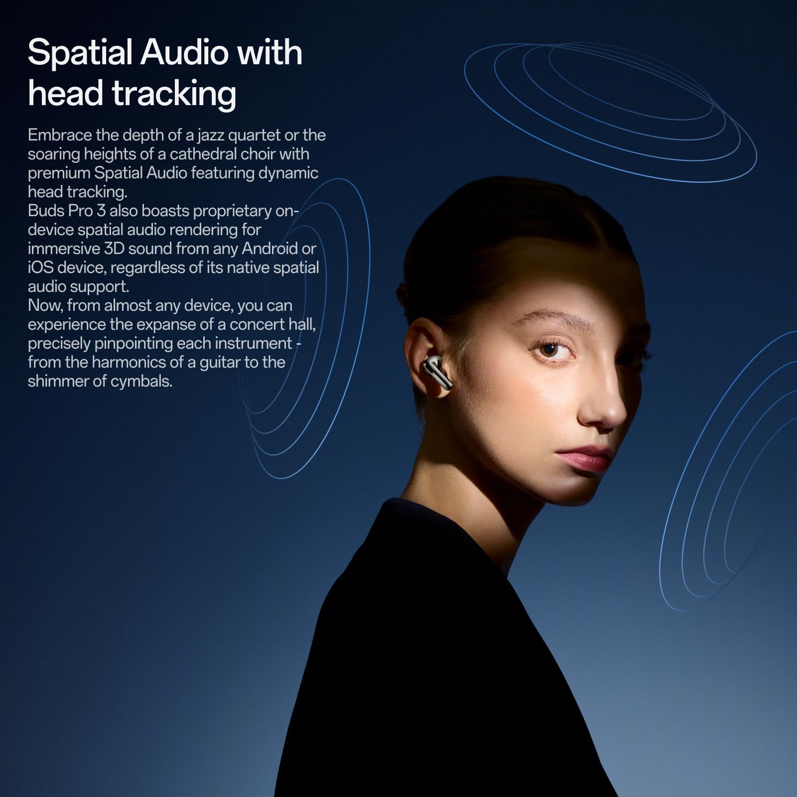 OnePlus Buds Pro 3, auriculares inalámbricos Bluetooth, auriculares con cancelación de ruido, graves profundos, sonido envolvente, hasta 44 horas de reproducción con estuche de carga, Midnight Opus