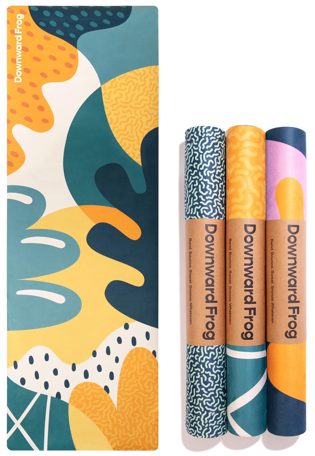 Downward Frog Thick Eco Printed Yoga Mat & Pilates Mat for Women. Colourful Patterned Hot Yoga Mat – Natural Rubber, Cushioned, Heavy Duty, Quality Premium Pilates Mat for Bikram – Fruit Salad 4mm