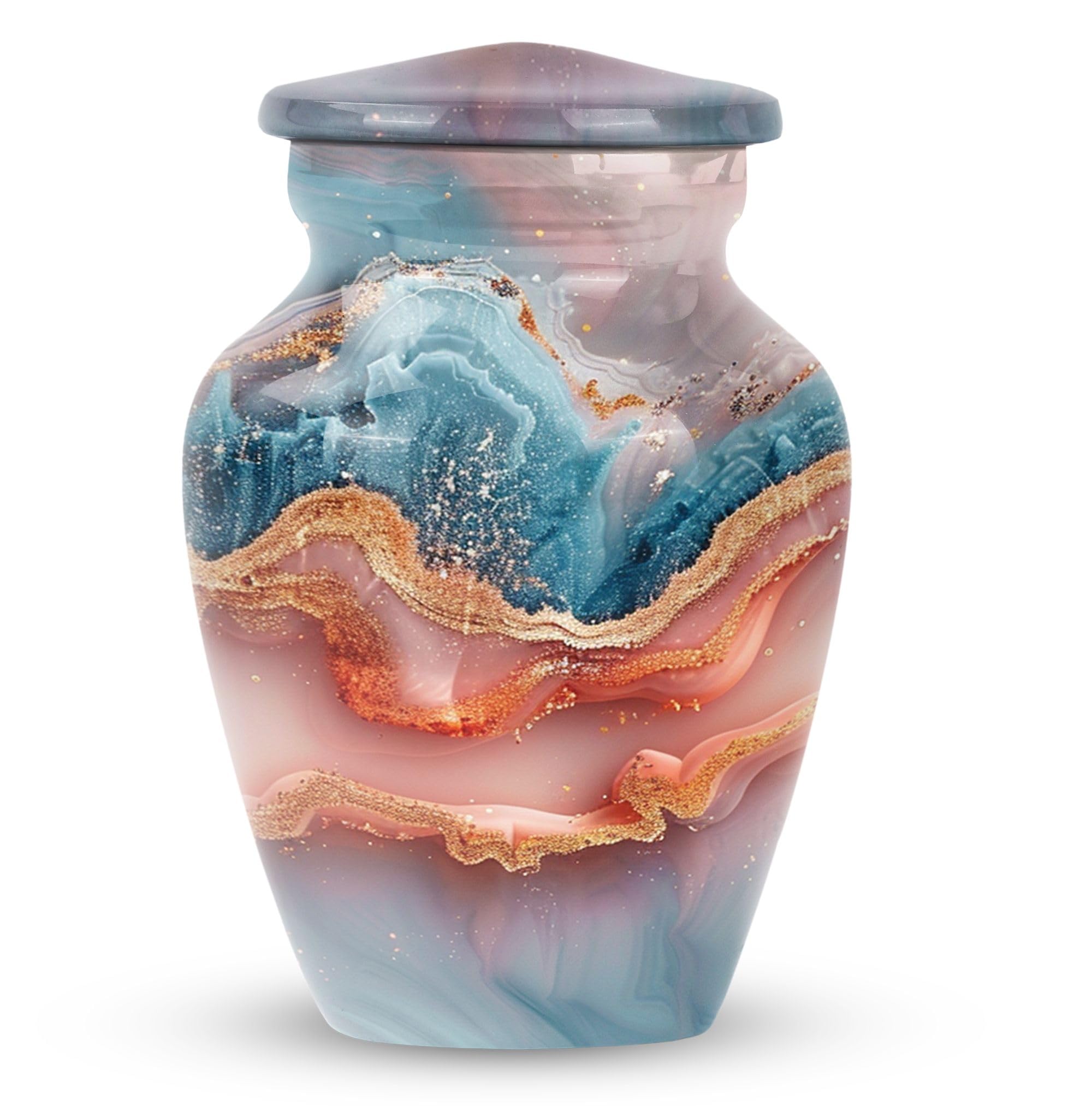 Photo 1 of Celestial Harmony Abstract Ashes Keepsake Urn, Memorial Urns, Cremation Urns for Human Ash, Burial & Funeral Urn for Family, Mini Decorative Keepsakes for Men and Women, 3 Inch - Pack of 1