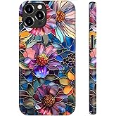 STARVIP for iPhone 12 Case/iPhone 12 Pro Case, Wireless Charging, Dual-Layer Soft Silicone + Hard Shell with Cute Wildflower Design,Protective Phone Cover for Women - Vibrant Defined Blossoms