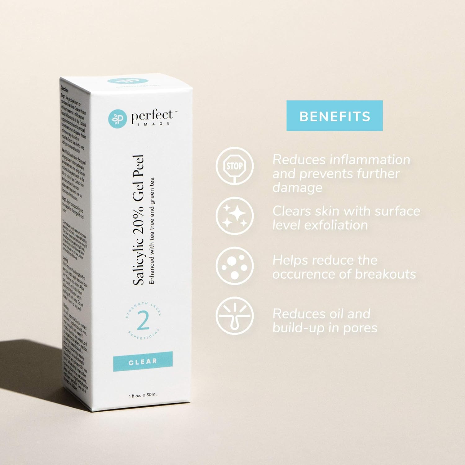 Salicylic 20% Gel Peel, Breakout and Pore Minimizer and Cleanser, Strength Level 2, 15-30 Full Facial Chemical Peels, 1 fl oz. e, 30 ml: Beauty