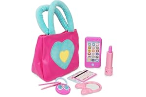 Playkidz Princess My First Purse Set - 7 Pieces Kids Play Purse and Accessories, Pretend Play Toy Set with Cool Girl Accessories, Includes Phone and Bag with Cards