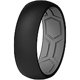 ThunderFit Unisex Silicone Wedding Rings - Rubber Engagement Bands, 1.8mm Thick, 8mm Wide