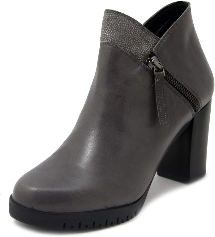 Mercante di Fiori, AG4700 Knöchelstiefel aus grauem Leder, mittelhoher